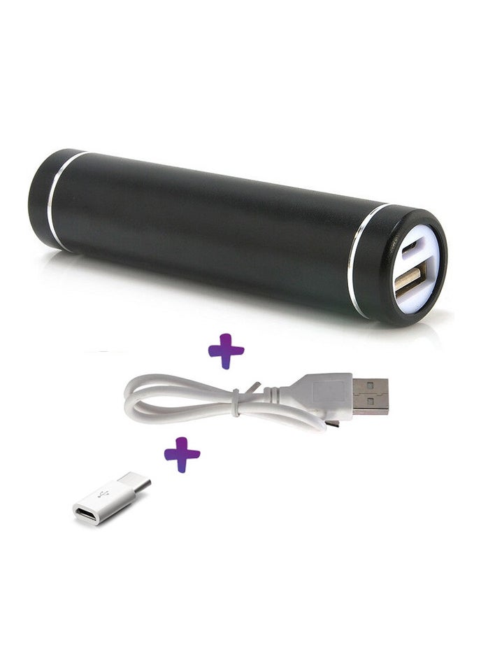 Generic - ⭐ Mini Cylinder Power Bank with a Real Capacity 2600mah External Battery Charger Material is  aluminum.  باور بانك عالي الجودة  مع سعة فعلية حقيقة 2600 مللي امبير - Image 1