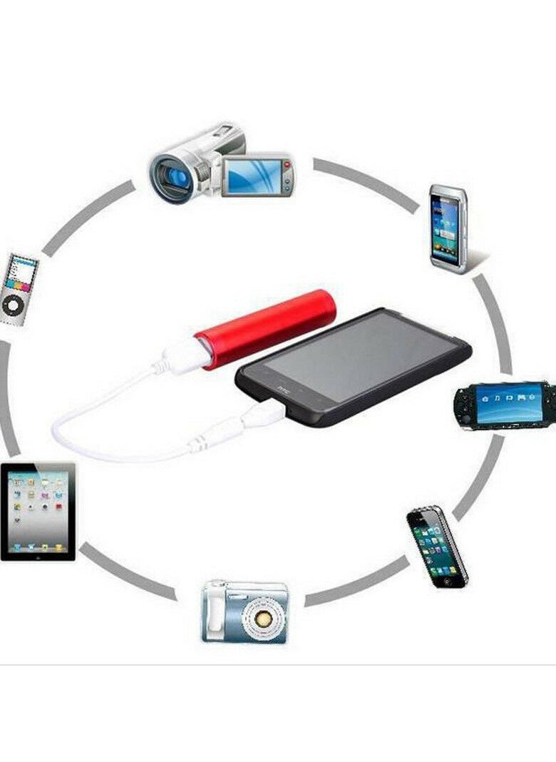 Generic - ⭐ Mini Cylinder Power Bank with a Real Capacity 2600mah External Battery Charger Material is  aluminum.  باور بانك عالي الجودة  مع سعة فعلية حقيقة 2600 مللي امبير - Image 1
