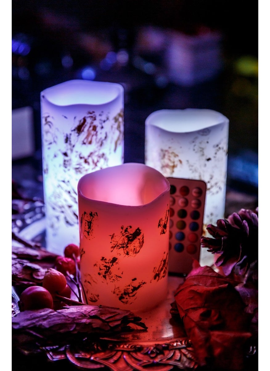 Arma House - 3-Piece Galaxy Color Changing Remote Control LED Candle Set - Image 1