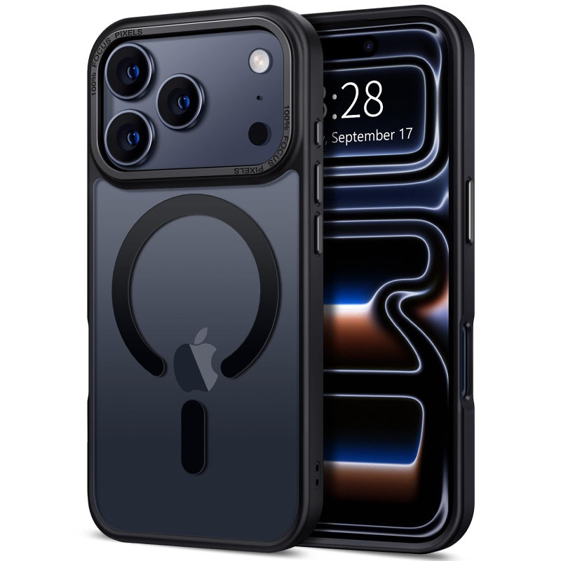 Hython Case for iPhone 17 Pro Max Case Magnetic Translucent Matte Phone Cases 6.9" [Compatible with MagSafe] Thin Slim Fit Shockproof Bumper Hard Protective Cover for Women Men Girls, Frosted Black - Image 1