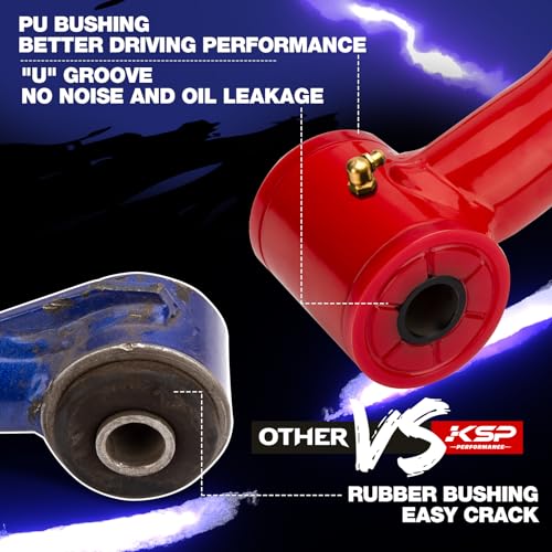 KSP PERFORMANCE KSP Front Upper Control Arms for Silverado Sierra 1999-2006, 2-4" Adjustable Tubular A-Arm Replacement Factory/Stock Suspension Arms UCA After 2-4 inches Lift On Chevy GMC 4WD 4X4 RWD, 2PCS Red - Image 4