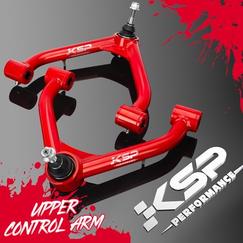 KSP PERFORMANCE KSP Front Upper Control Arms for Silverado Sierra 1999-2006, 2-4" Adjustable Tubular A-Arm Replacement Factory/Stock Suspension Arms UCA After 2-4 inches Lift On Chevy GMC 4WD 4X4 RWD, 2PCS Red - Image 5