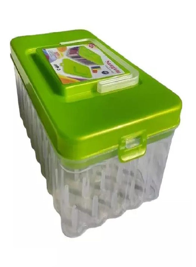 DAIDSUKE® Green Fiber Plastic 90 Degree 45 Reels Storage Sewing Supplies Organizer Rectangular Tailoring Accessories Box With 27 Needle Set Free Thread Button Storage Needle Empty Box Big Size 45 Spools Tailor kit ( Light Green ) - Image 1