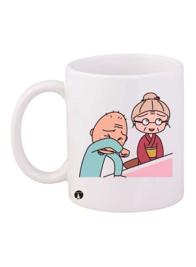 RYN Anime Chibi Maruko Chan Printed Coffee Mug White/Blue/Red