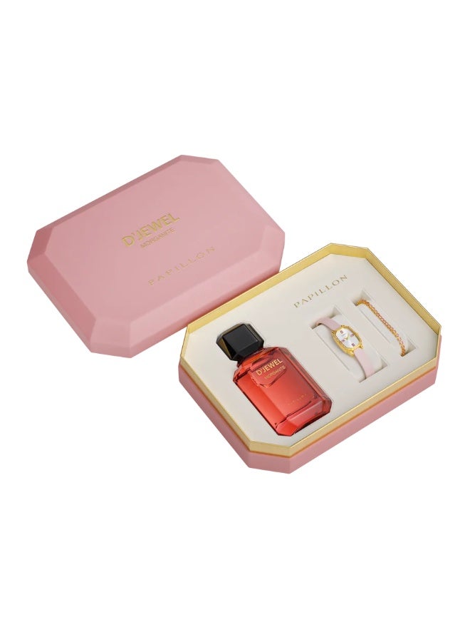 بابيلون طقم هدايا دي جويل مورجاناي (D'Jewel Papillon) الفاخر - ساعة أنيقة، إسواردة براقة، وعطر ساحر - Image 5