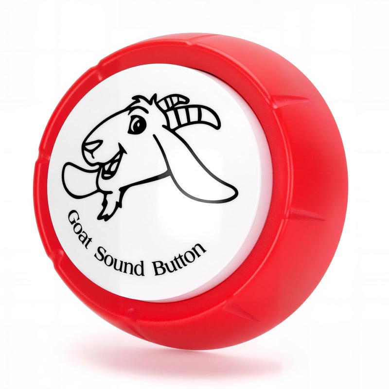 COZYMATE Shrieking Goat Desk Toy Button for Men Women Funny Buttons with Goat Sound Prank White Elephant Gag Gifts for Office Red 1P - Image 3