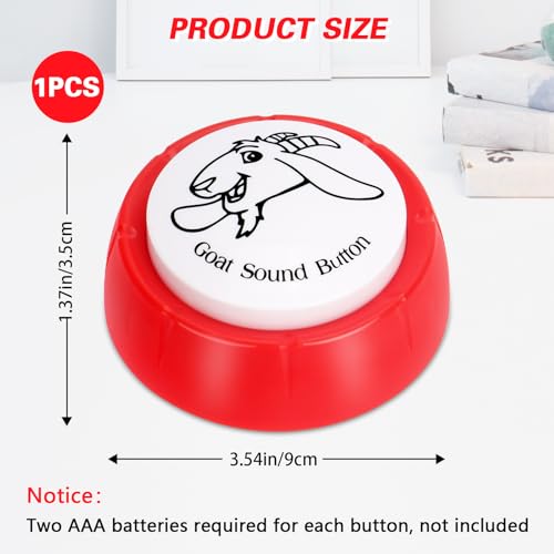 COZYMATE Shrieking Goat Desk Toy Button for Men Women Funny Buttons with Goat Sound Prank White Elephant Gag Gifts for Office Red 1P - Image 5