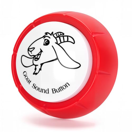 COZYMATE Shrieking Goat Desk Toy Button for Men Women Funny Buttons with Goat Sound Prank White Elephant Gag Gifts for Office Red 1P - Image 1