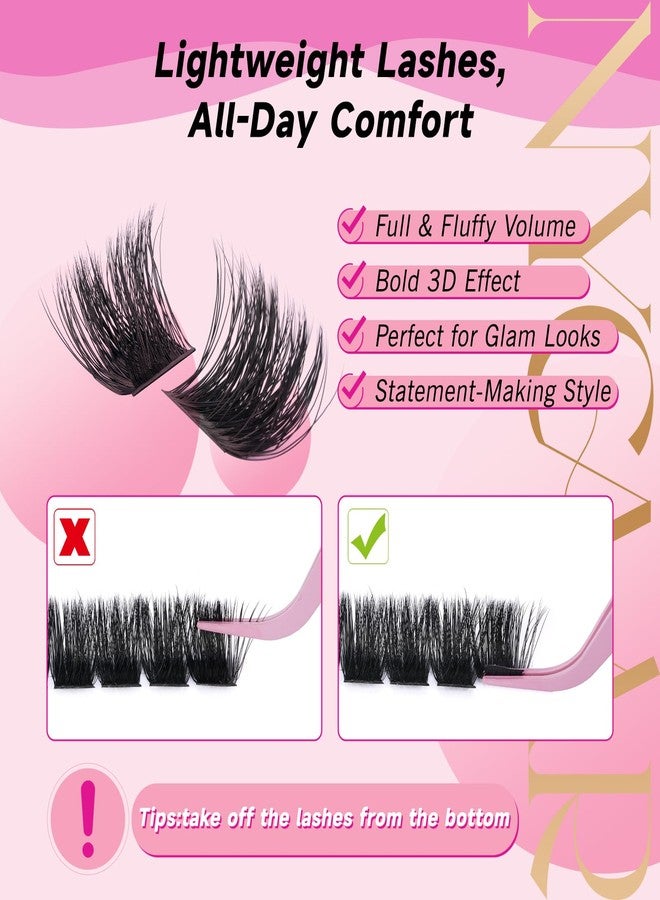 NYCAAR Lash Clusters 3D Effect Individual Lashes 154pcs 200D D Curl 9-16MIX Eyelash Clusters Wispy Lashes Fluffy Cluster Lashes Natural Soft DIY Lash Extension - Image 4