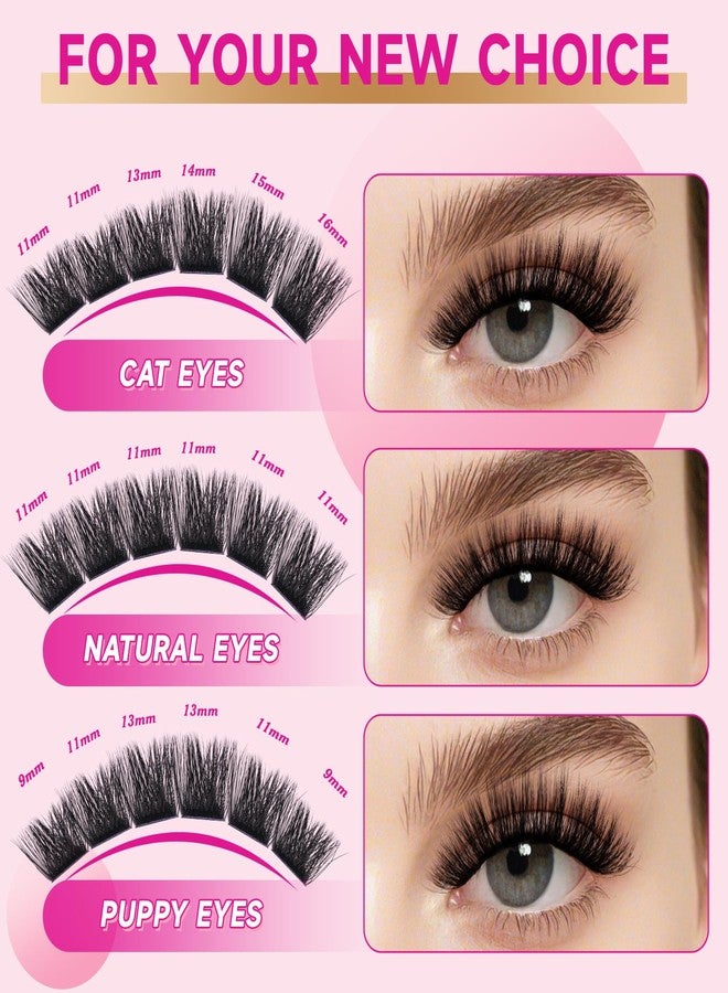 NYCAAR Lash Clusters 3D Effect Individual Lashes 154pcs 200D D Curl 9-16MIX Eyelash Clusters Wispy Lashes Fluffy Cluster Lashes Natural Soft DIY Lash Extension - Image 5
