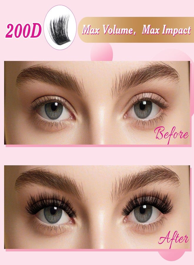 NYCAAR Lash Clusters 3D Effect Individual Lashes 154pcs 200D D Curl 9-16MIX Eyelash Clusters Wispy Lashes Fluffy Cluster Lashes Natural Soft DIY Lash Extension - Image 2
