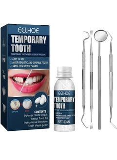 EELHOE 30ml Moldable Teeth Glue 4 Dental Tools Temporary Tooth Filling Set Difficult to Deform Smile Confidently  - Image 1