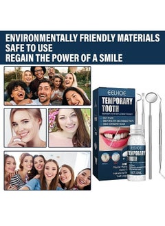 EELHOE 30ml Moldable Teeth Glue 4 Dental Tools Temporary Tooth Filling Set Difficult to Deform Smile Confidently  - Image 3