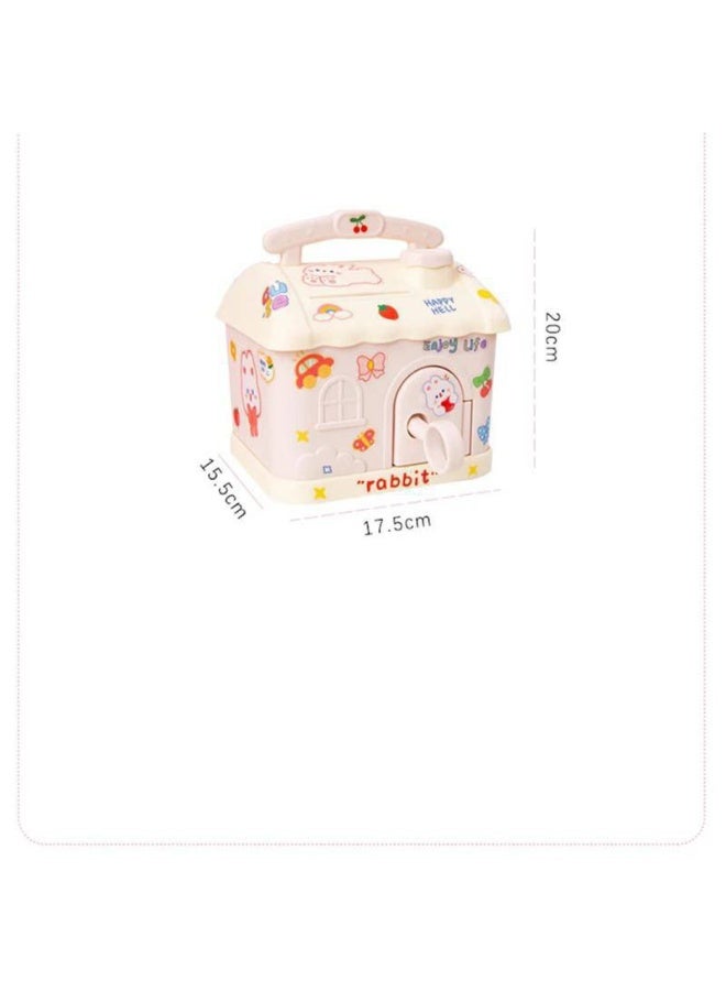 Children's piggy bank in the shape of a house + sticker + raised toys - Image 3