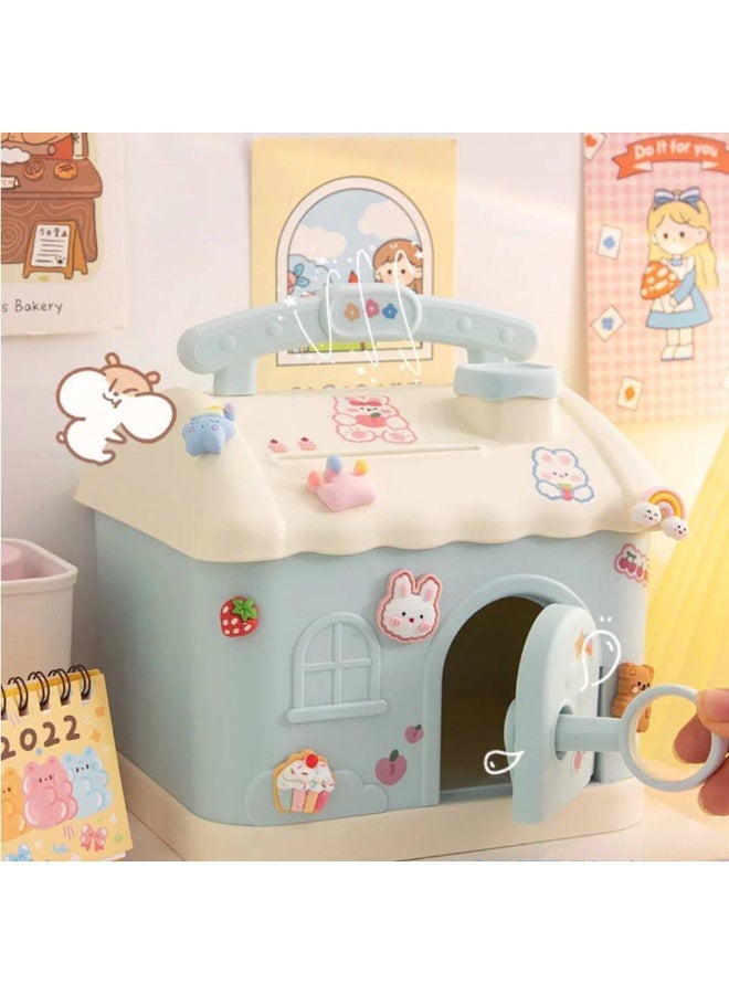 Children's piggy bank in the shape of a house + sticker + raised toys - Image 4