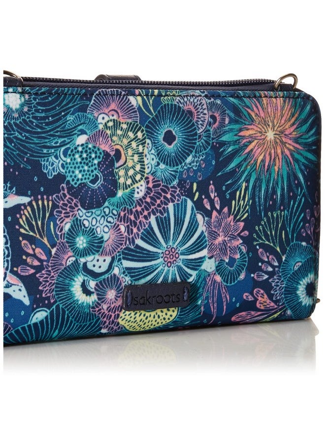 Sakroots Artist Circle Smartphone Crossbody In Eco Twill Detachable Wristlet Strap Royal Blue Seascape  - Image 3