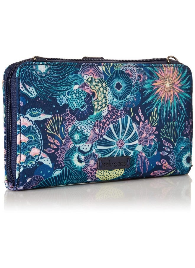 Sakroots Artist Circle Smartphone Crossbody In Eco Twill Detachable Wristlet Strap Royal Blue Seascape  - Image 2
