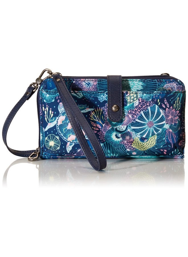 Sakroots Artist Circle Smartphone Crossbody In Eco Twill Detachable Wristlet Strap Royal Blue Seascape  - Image 1