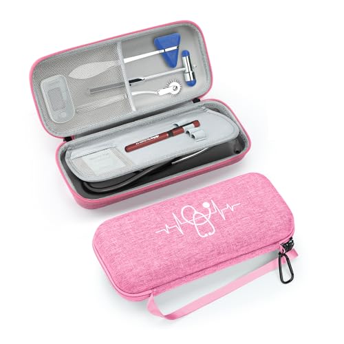 MOSLA Stethoscope Case fits 3M Littmann Classic III/Lightweight II S.E. Cardiology IV & Cardiology IV Stethoscope, Gift for Nurse, Carrying Storage Bag with Partition (Nylon Pink) - Image 1