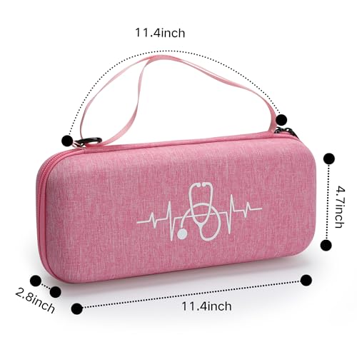 MOSLA Stethoscope Case fits 3M Littmann Classic III/Lightweight II S.E. Cardiology IV & Cardiology IV Stethoscope, Gift for Nurse, Carrying Storage Bag with Partition (Nylon Pink) - Image 5