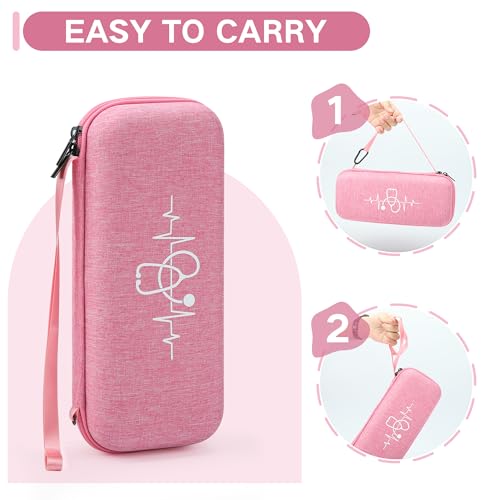 MOSLA Stethoscope Case fits 3M Littmann Classic III/Lightweight II S.E. Cardiology IV & Cardiology IV Stethoscope, Gift for Nurse, Carrying Storage Bag with Partition (Nylon Pink) - Image 4