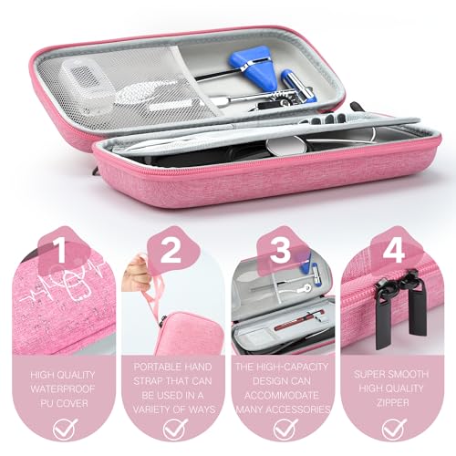 MOSLA Stethoscope Case fits 3M Littmann Classic III/Lightweight II S.E. Cardiology IV & Cardiology IV Stethoscope, Gift for Nurse, Carrying Storage Bag with Partition (Nylon Pink) - Image 2