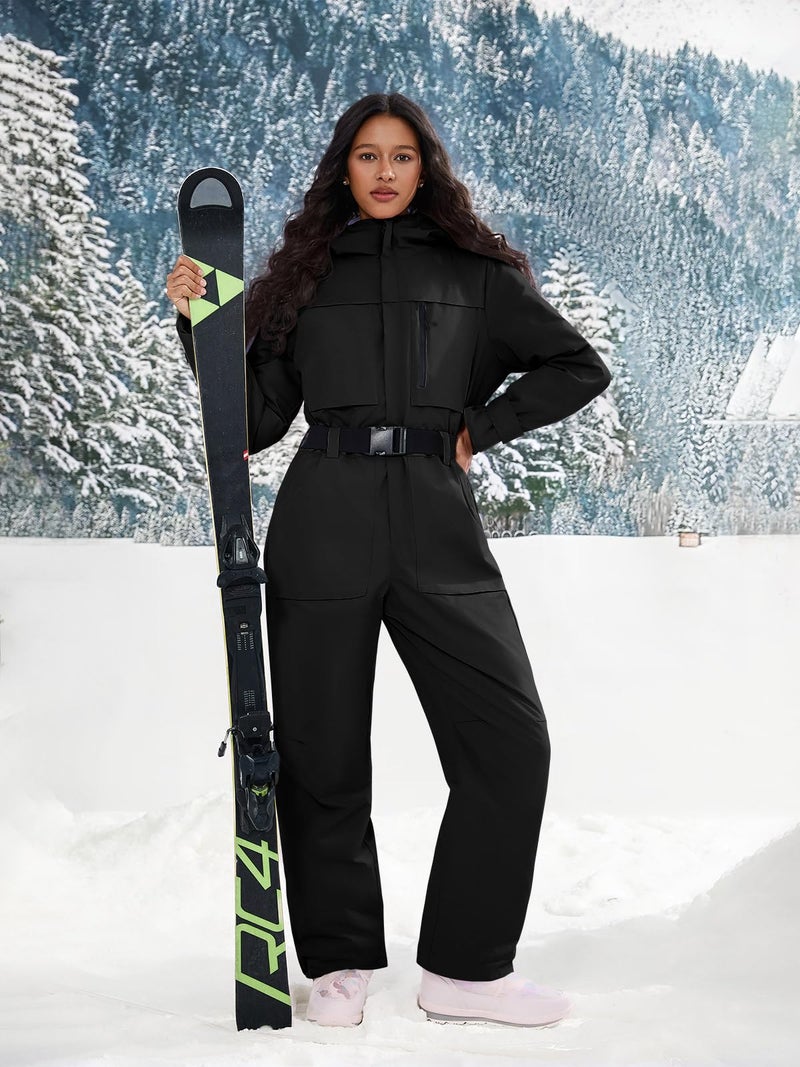 Yousify Womens Ski Suit One Piece Snow Suit Winter Waterproof Outdoor Sports Snowsuit Jumpsuit Snowboard Jacket - Image 2