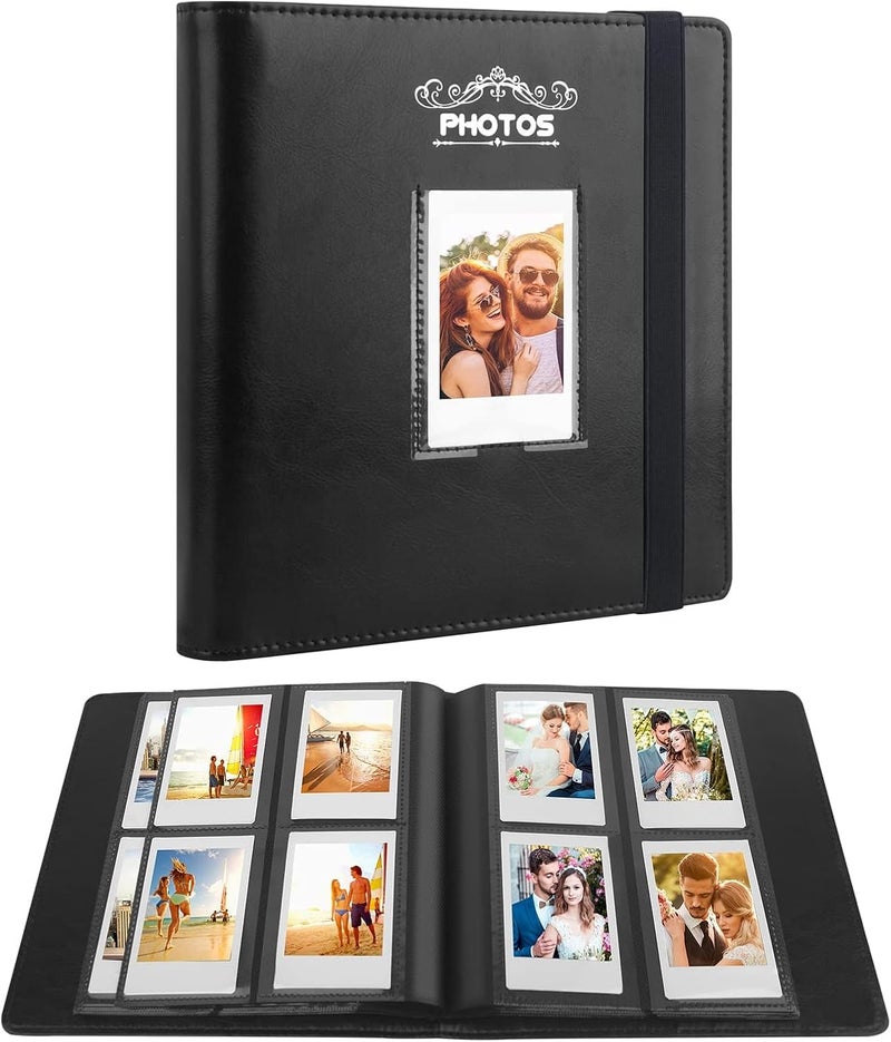 Veicevol 288 Pockets Photo Album for Fujifilm Instax Mini Camera, Leather Cover Photo Book for Polaroid Pictures, 2x3 Photo Album for Fujifilm Instax Mini 12 11 9 40 90 8 7 Evo LiPlay Pictures,Black - Image 1