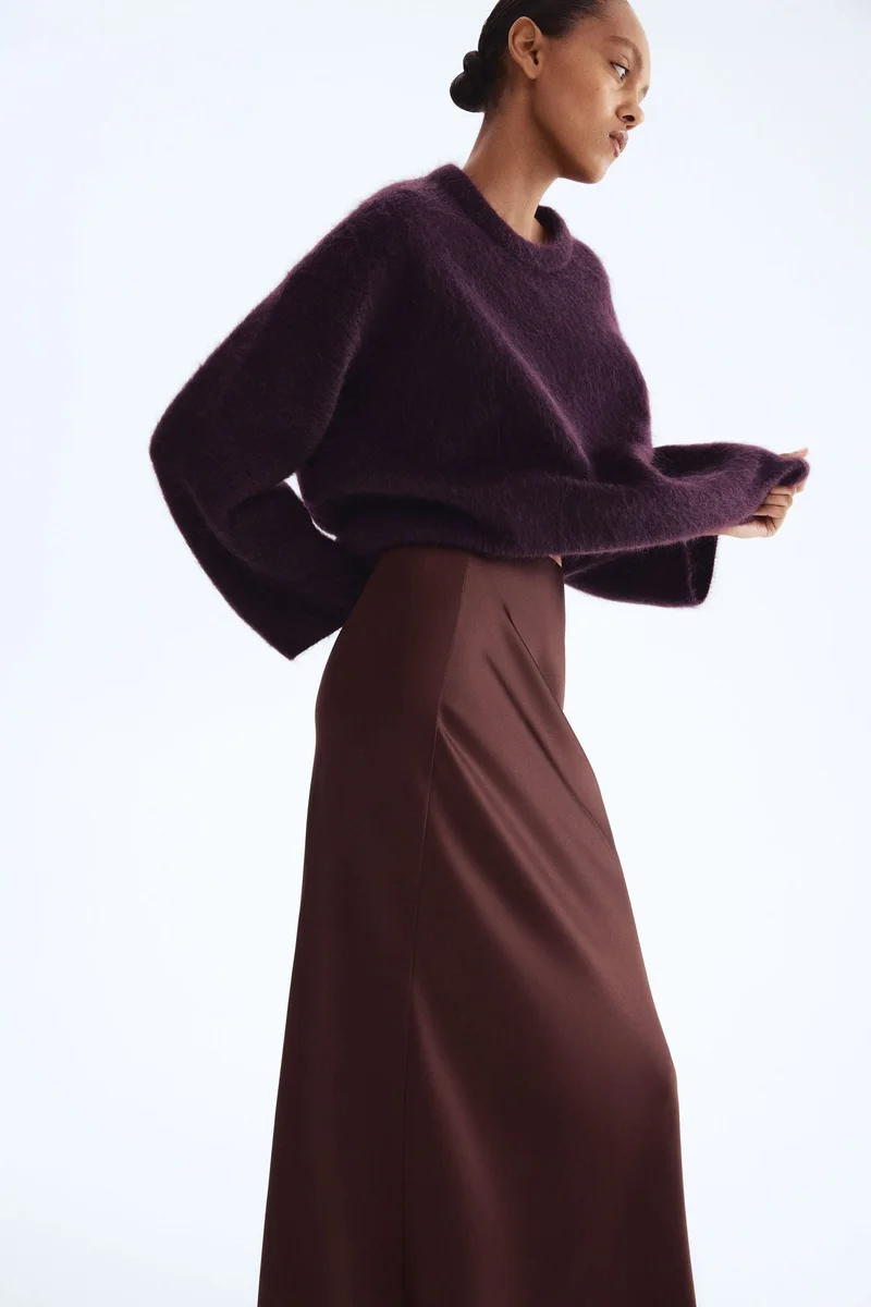 H&M Satin maxi skirt