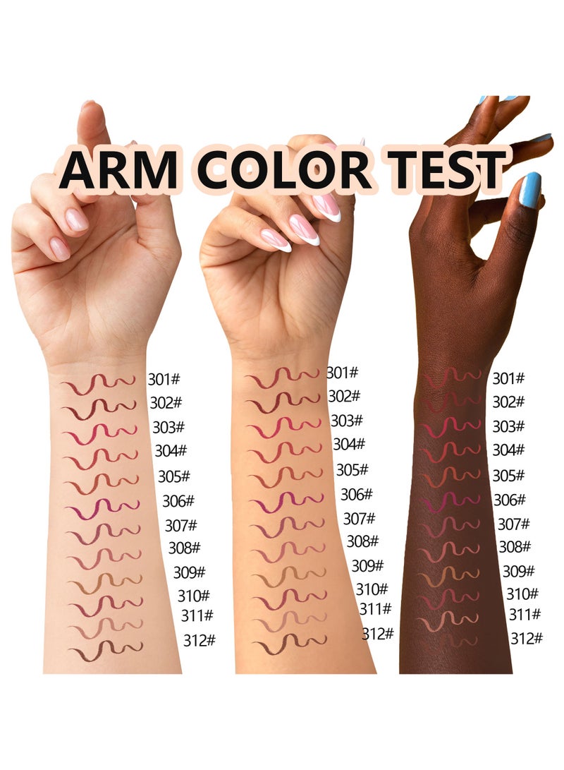 SHCOETY 12-Piece Waterproof Lipliner Pencil Set Multicolour - Image 2
