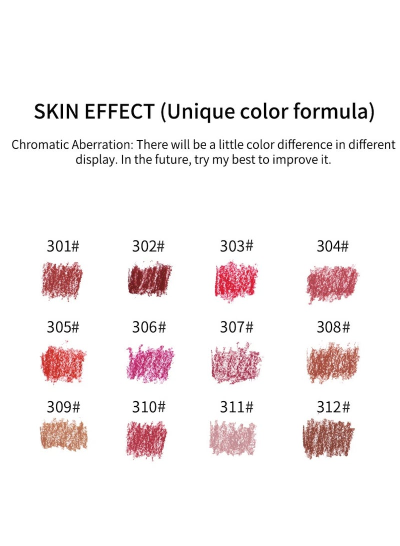 SHCOETY 12-Piece Waterproof Lipliner Pencil Set Multicolour - Image 4