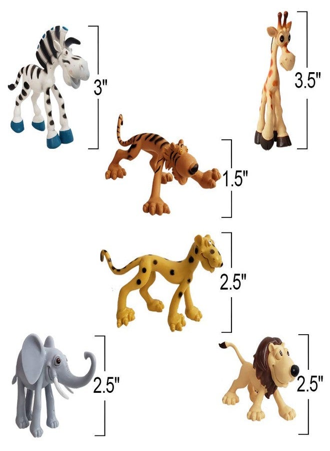 Brand Conquer Full Action Toy Figures | Jungle, Cartoon, Wild Animal Toys | Figure Playing Set for Kids (Big Size, Set of 6) - Image 4