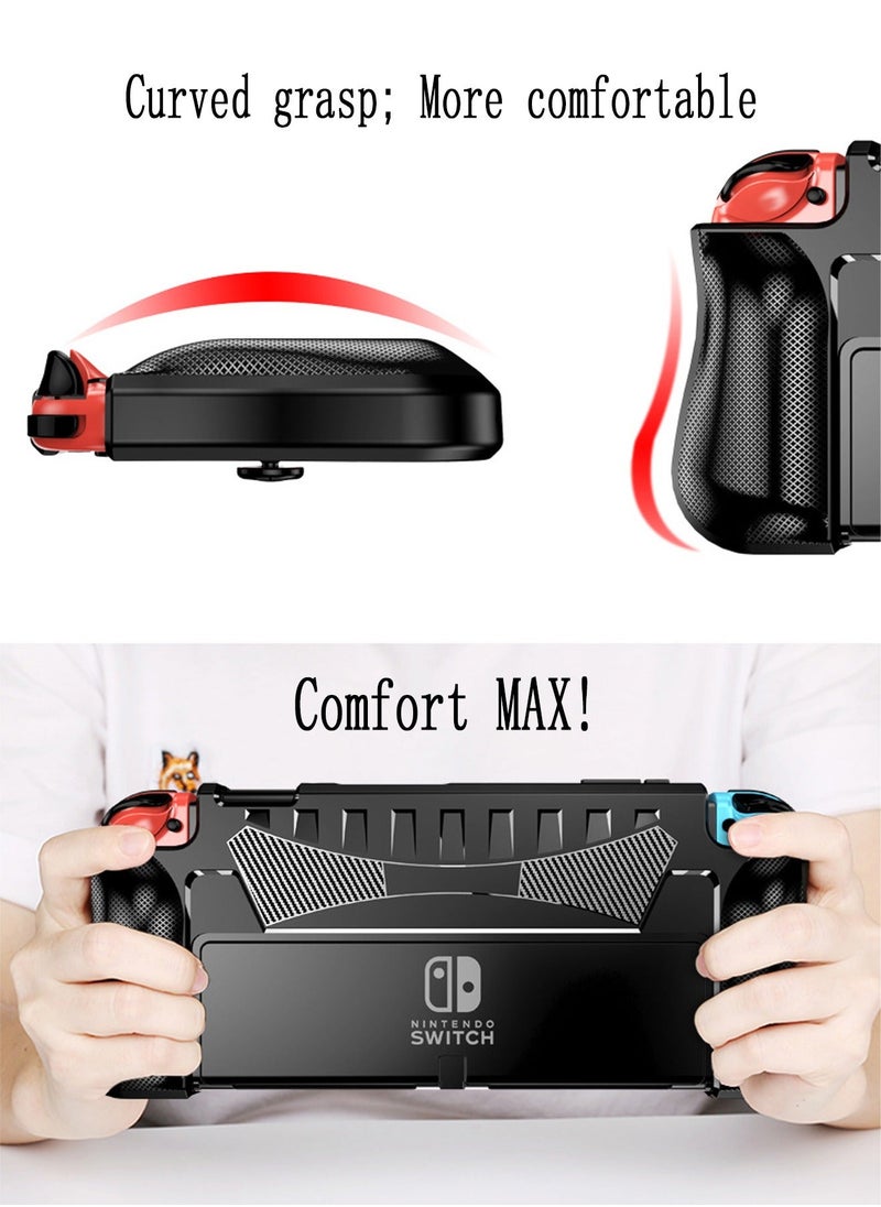 X-level Dockable Case Cover for Nintendo Switch OLED 2021, TPU Grip Protective Cover Comfortable Touch Accessories Compatible with Nintendo Switch OLED 7 Inch and Joy-Con Controller and fit with Charge Base  - Image 4