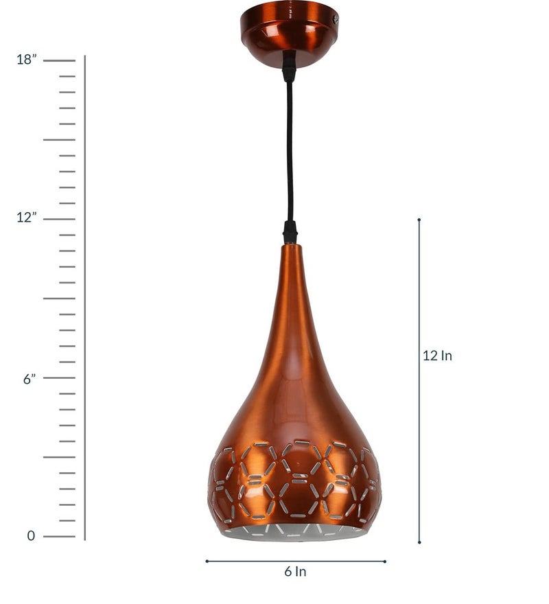 WhiteRay Hanging Lights for Living Room/Pendant Lights for Ceiling/Hanging Lamps for Home Decoration/Decorative Hanging Lights (Balloon Copper, with Bulb) - Image 4