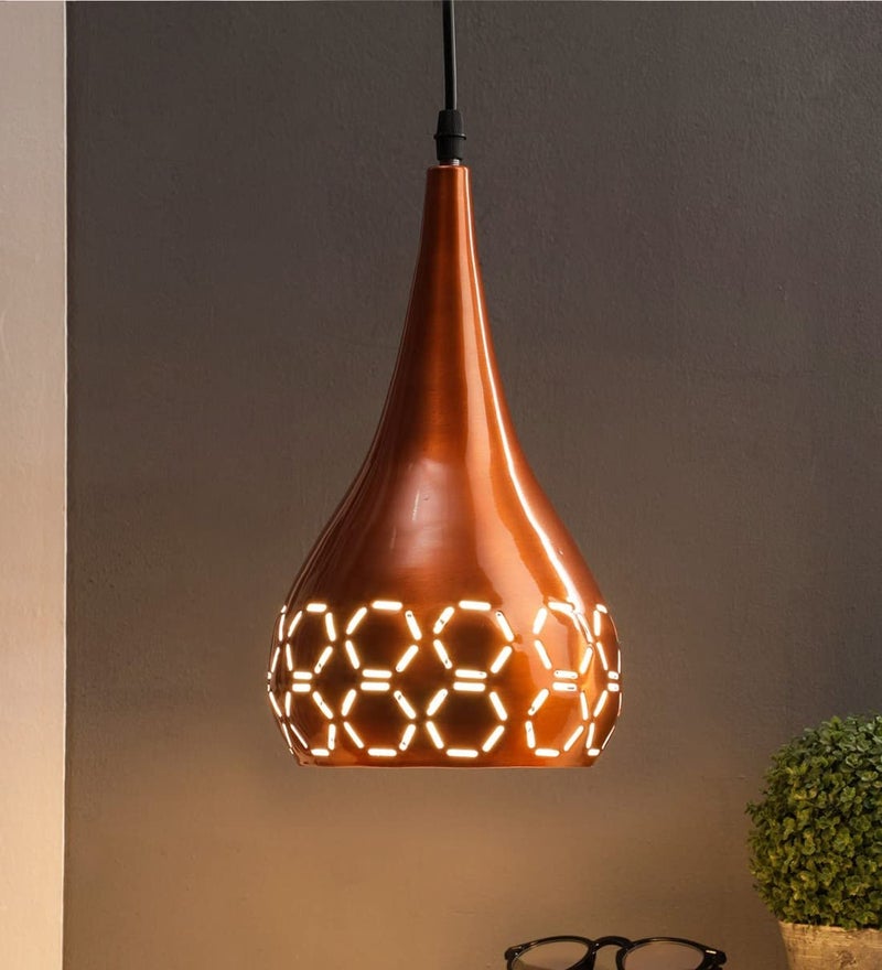 WhiteRay Hanging Lights for Living Room/Pendant Lights for Ceiling/Hanging Lamps for Home Decoration/Decorative Hanging Lights (Balloon Copper, with Bulb) - Image 1
