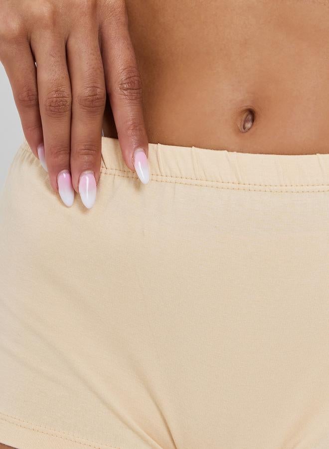 Styli Pack Of 4 - Solid Cotton Elastic Waistband Boyshorts - Image 4