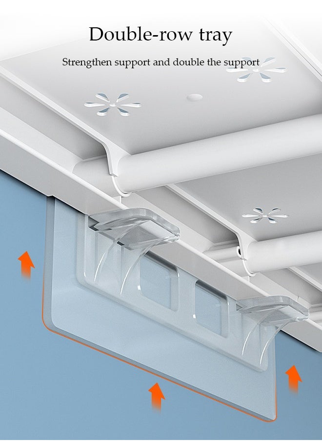 DUNISO - 2-Pack Separator Shelf, Wardrobe Nail-Free Retractable Storage Partition, Kitchen Partition, Dormitory Cabinet Layered Rack, Bathroom Storage Rack Tension Rack, Expandable Closet Rack, Adjustable, Suitable For Wardrobe, Cabinet, Cupboard (42 Cm, 42-48 Cm) - Image 1