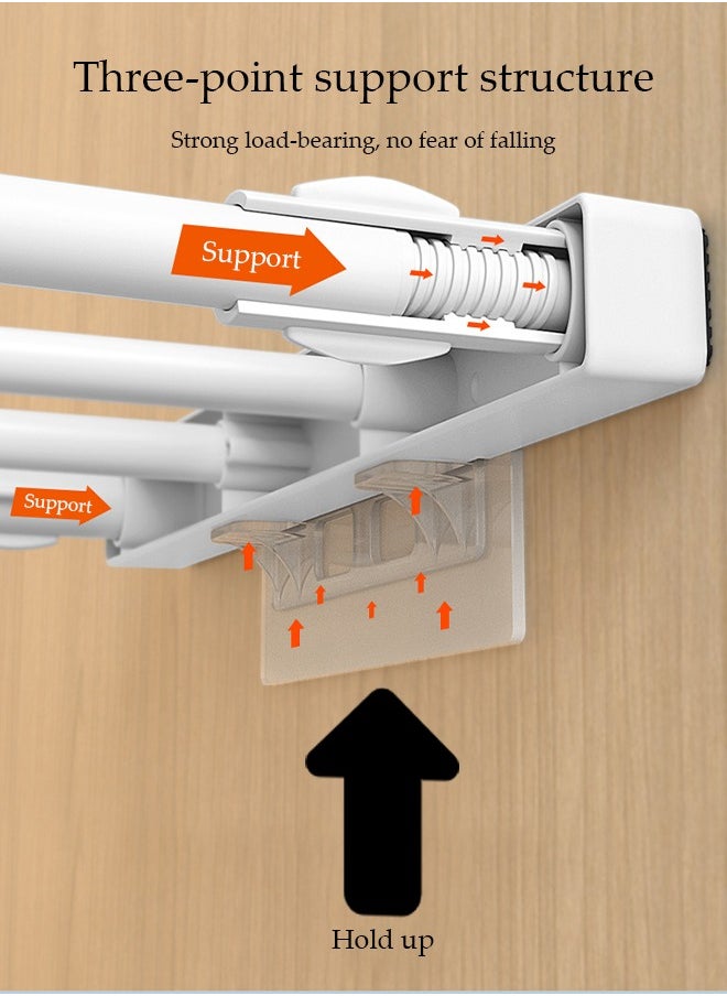 DUNISO - 2-Pack Separator Shelf, Wardrobe Nail-Free Retractable Storage Partition, Kitchen Partition, Dormitory Cabinet Layered Rack, Bathroom Storage Rack Tension Rack, Expandable Closet Rack, Adjustable, Suitable For Wardrobe, Cabinet, Cupboard (42 Cm, 42-48 Cm) - Image 1