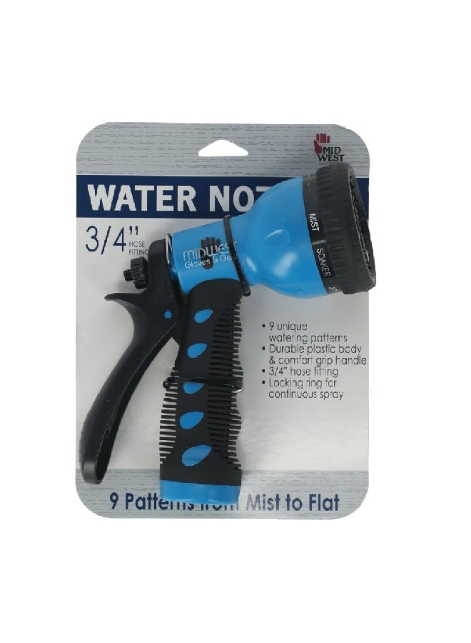 Midwest 9-Pattern Durable Plastic Adjustable Water Nozzle Blue and Black 18 x 11 x 2 cm 17-EA-AC-6