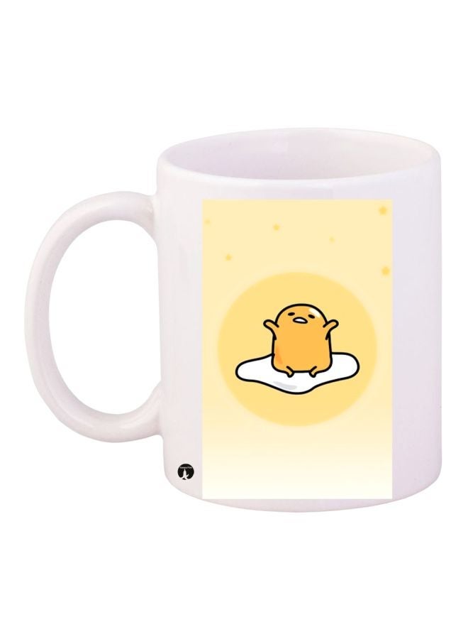 Cartoon Printed Coffee Mug White/Yellow/Black 11ounce
