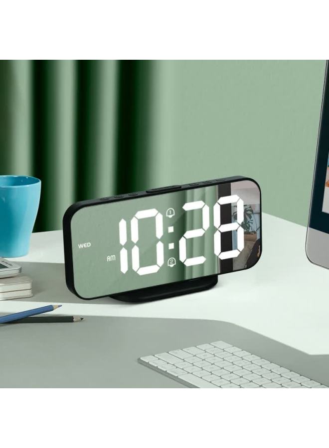 Hense Simple Large Screen Alarm Clock, Stylish Digital Clock, Usb Plug-in Timepiece Ha821, Black External Power Back-to Seaso - Image 2