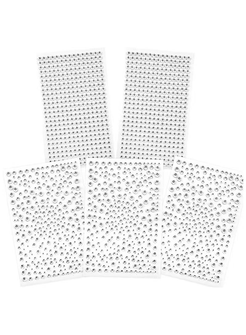 1700 Pcs Rhinestone Stickers Transparent Self Adhesive Crystal Glitter Diamond Art Gemstone Stickers Suitable for Face Decoration Diy Nail Phone Case 5 Sheet - Image 1