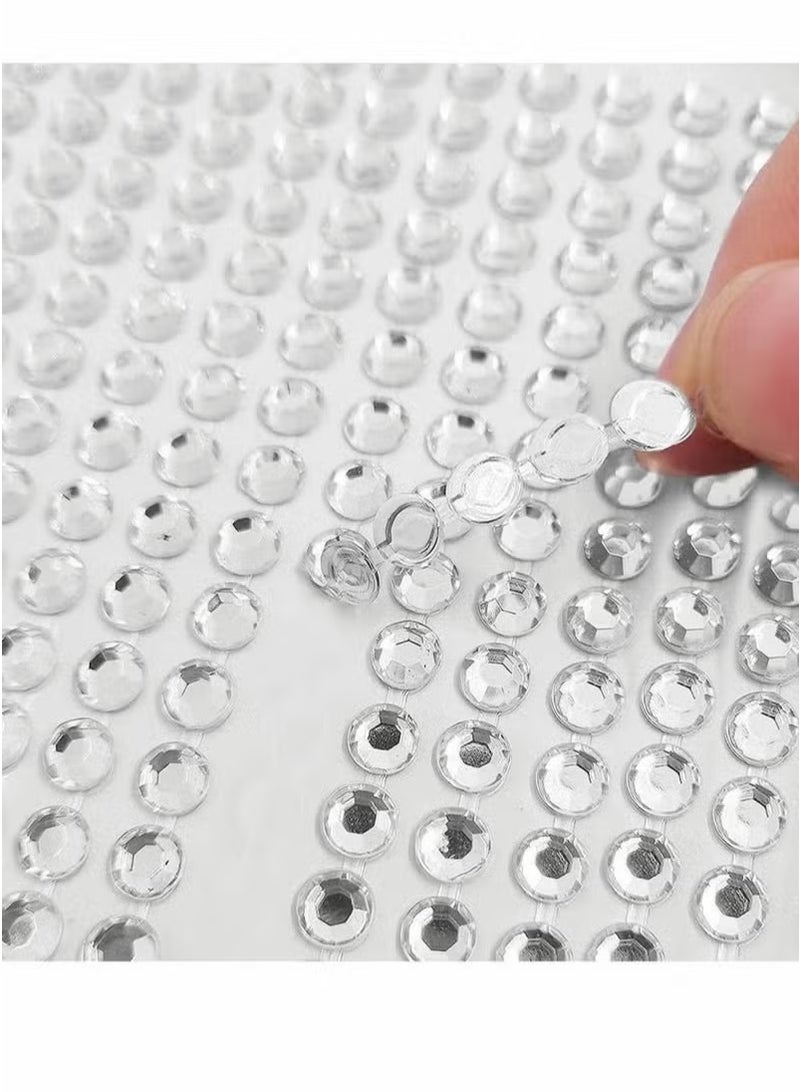 1700 Pcs Rhinestone Stickers Transparent Self Adhesive Crystal Glitter Diamond Art Gemstone Stickers Suitable for Face Decoration Diy Nail Phone Case 5 Sheet - Image 2