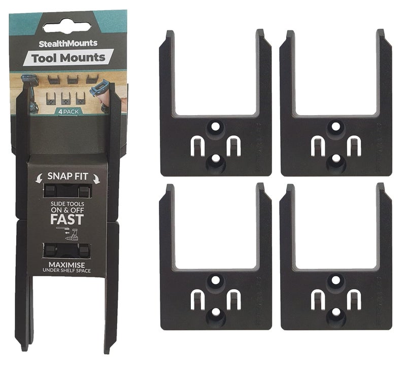 StealthMounts Tool Holder Compatible with Makita 40V XGT (4 Pack) - Black | StealthMounts Tool Mounts | Made in The UK - Image 1