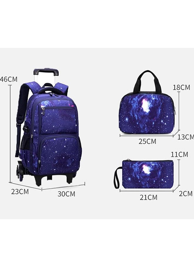 CityRiya-Long - Backpack 18in Double Handle Backpack Kids Wheeled Travel School Bag Roller Luggage with Lunch Bag Set Girls Boys - Image 1