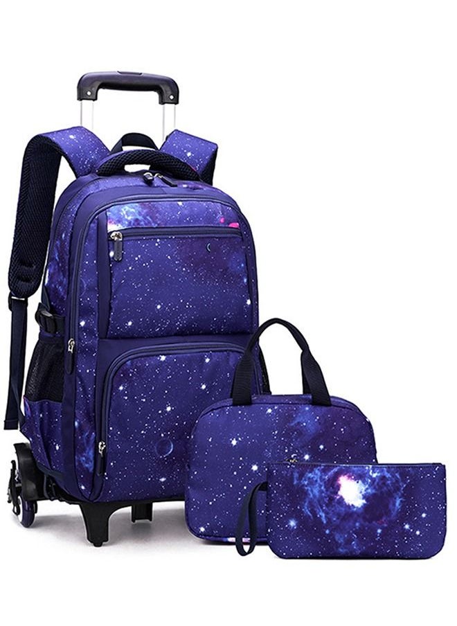 CityRiya-Long - Backpack 18in Double Handle Backpack Kids Wheeled Travel School Bag Roller Luggage with Lunch Bag Set Girls Boys - Image 1