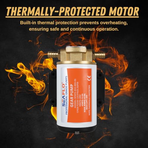 SEAFLO 12v Self Priming Impeller Gear Pump 3.2 GPM/12.0 LPM for Diesel Lubricants Machinery Fuel Scavenge Oil Transfer - Image 3