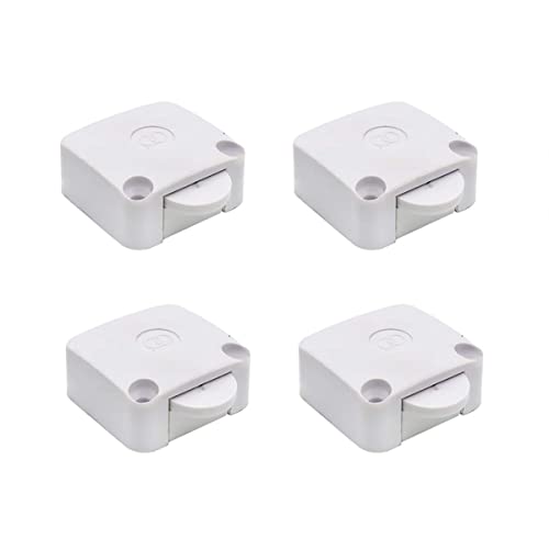 Quick Sense(QS-WR09):White Wood Mech Wardrobe Cabinet Door Switch ON/OFF Cabinet Door Light Control Switch (Pack of 4 Pcs) - Image 1