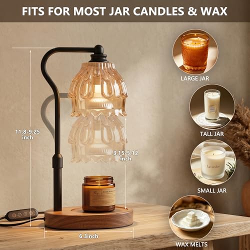 Fitrobust Candle Warmer Lamp with Timer and Wireless Remote Control, Dimmable Candle Warmer for Jar Candles, Height Adjustable Wax Melts Warmer, Mothers Day Birthday Gift for Women, House Warming New Home Decor - Image 5