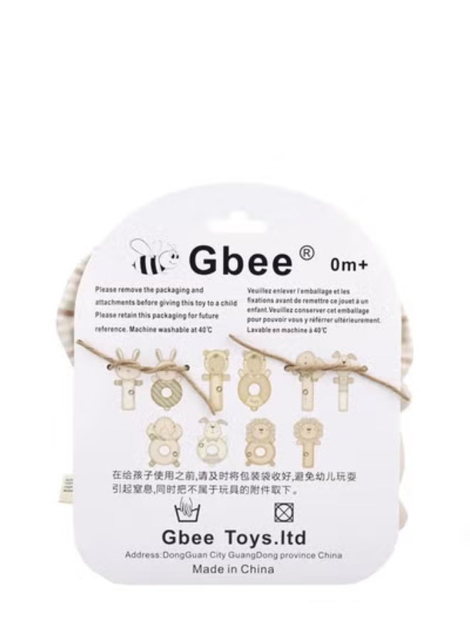 جبيه طقم ألعاب خشخيشات من القطن العضوي مصنوع من مواد عالية الجودة للأطفال، ألعاب تعليمية للأطفال الرضع - Image 2